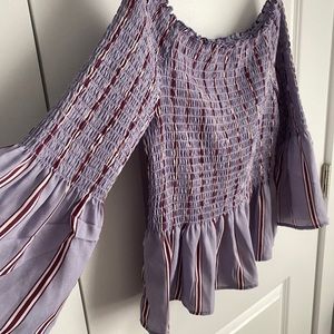 Ruched and Flowy Off the Shoulder Top